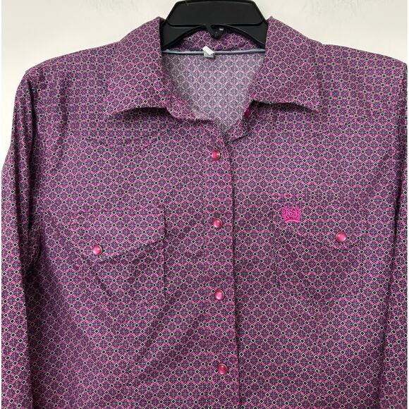 Cinch Purple Patterned Blouse - Picture 6 of 14